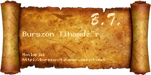 Burszon Tihamér névjegykártya